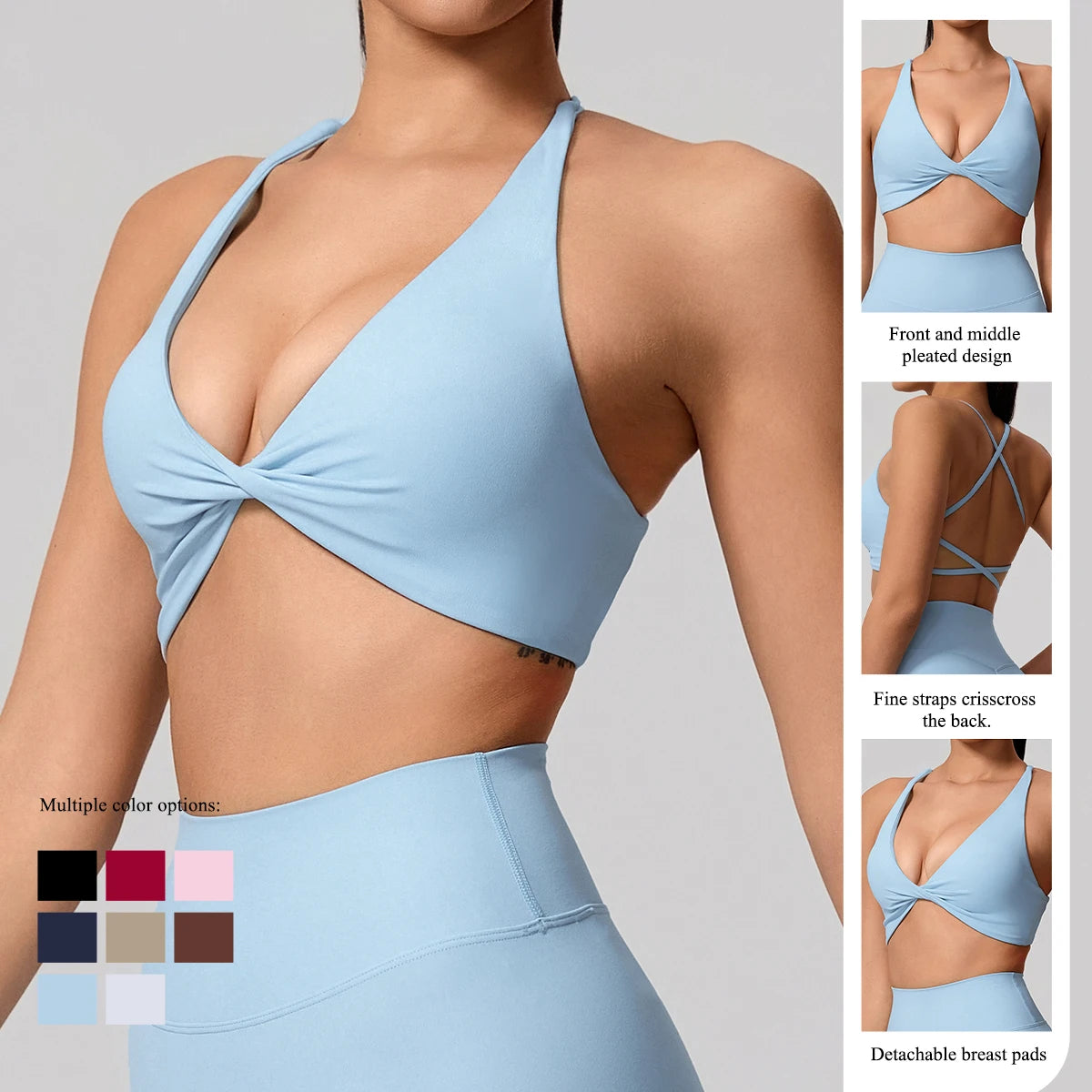 Cross Back Push Up Yoga Bra