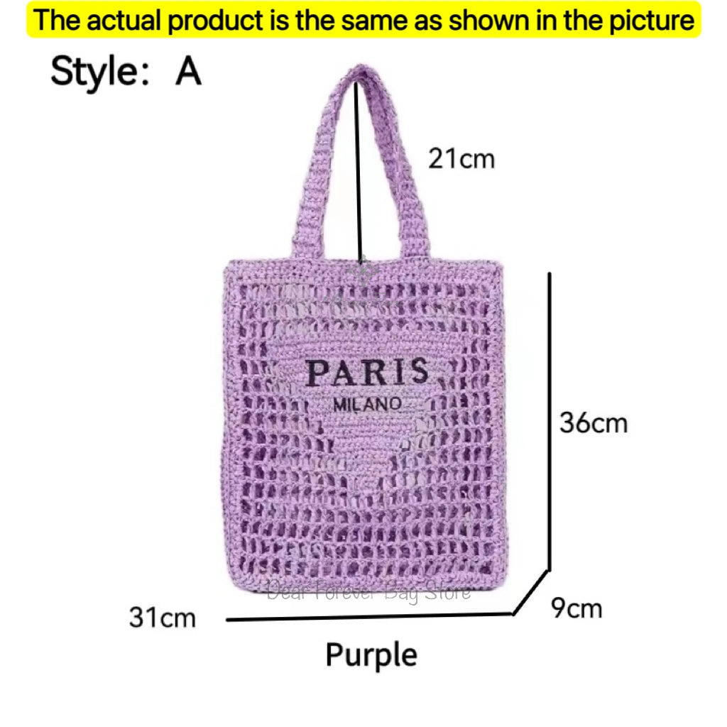 Handwoven Raffia Travel Tote