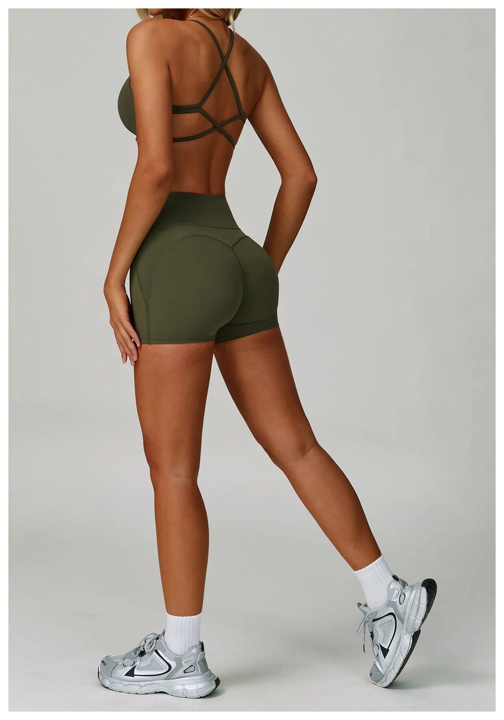 Cross Backless Crop Sports Bra