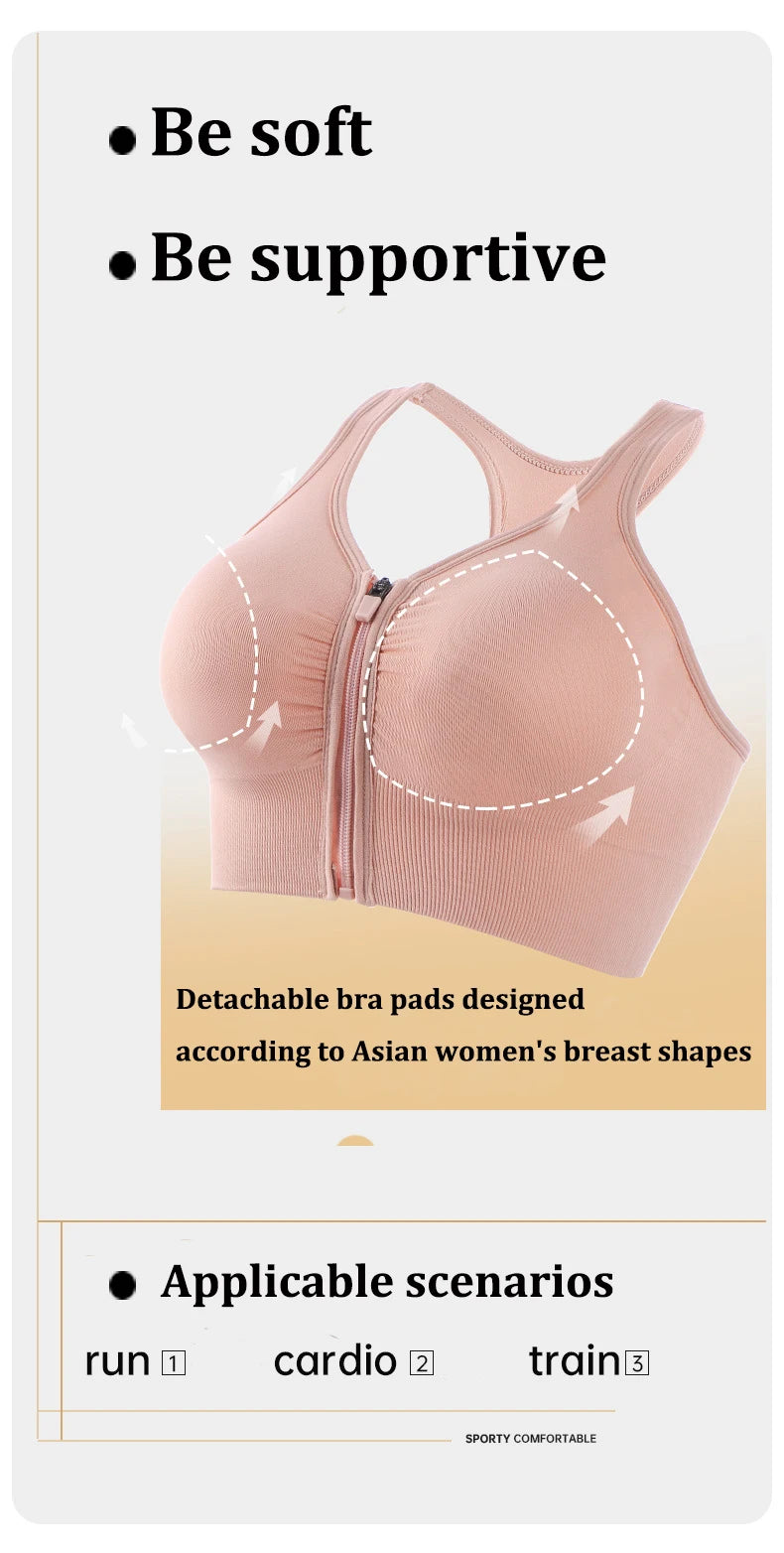 Front Zip Sports Bra