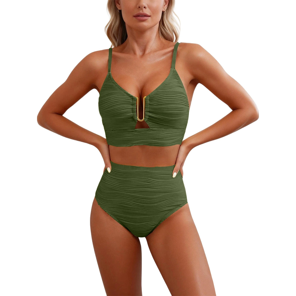 U-Wire Cutout High Waist Bikini Set