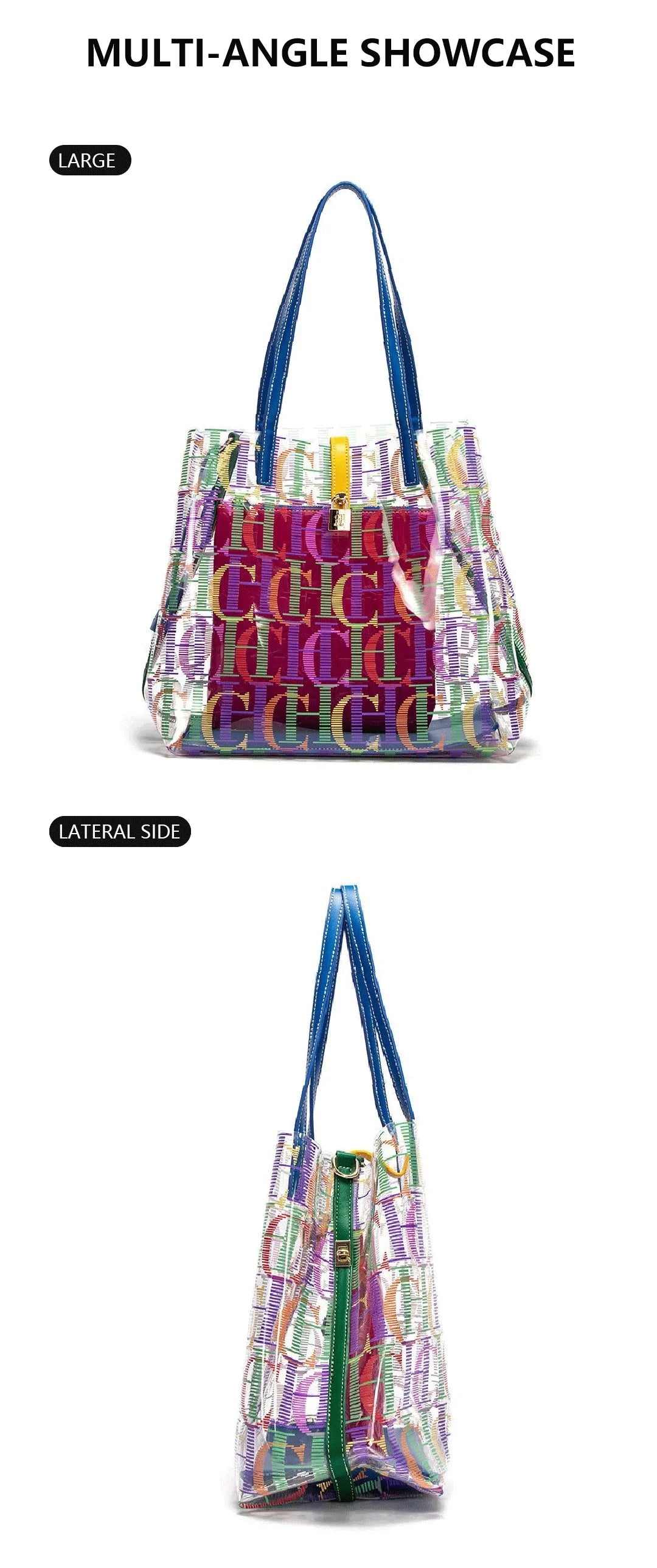 PVC Bucket Bag with Letter Detail
