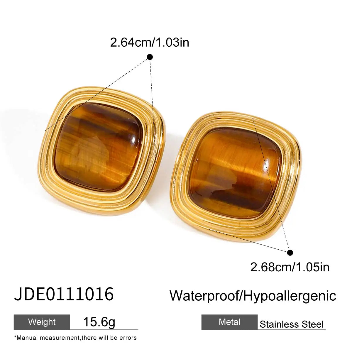 Amber Resin Geometric Earrings