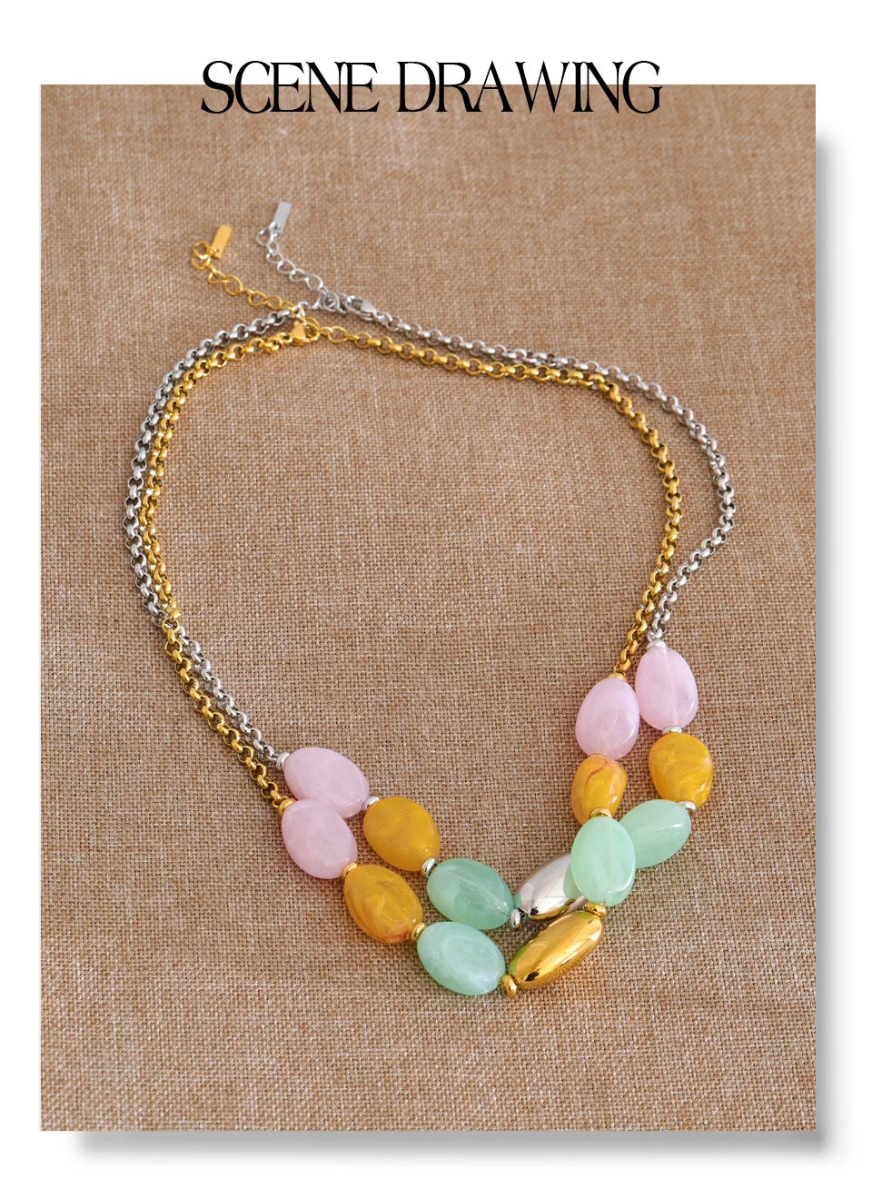 Candy Color Resin Chain Necklace