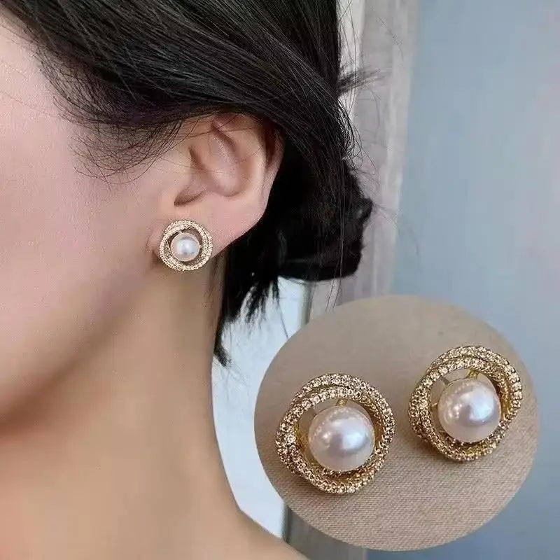 Zircon Geometric Hoop Earrings