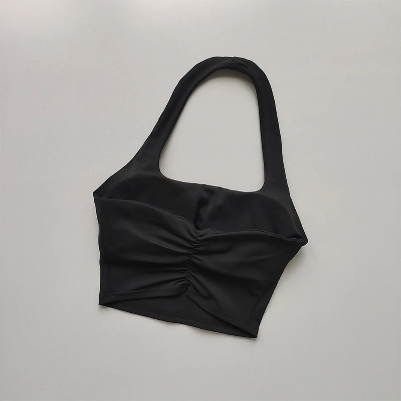 Halter Neck Push Up Sports Bra