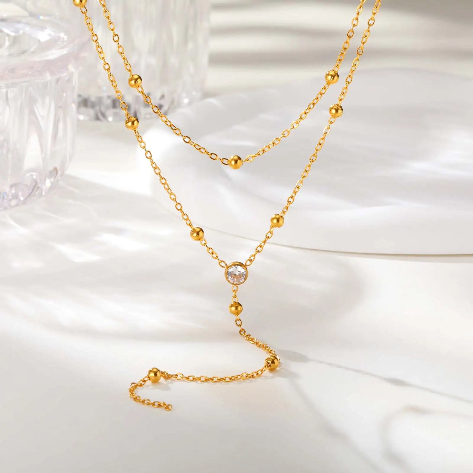 Double Layer Fringe Chain Necklace