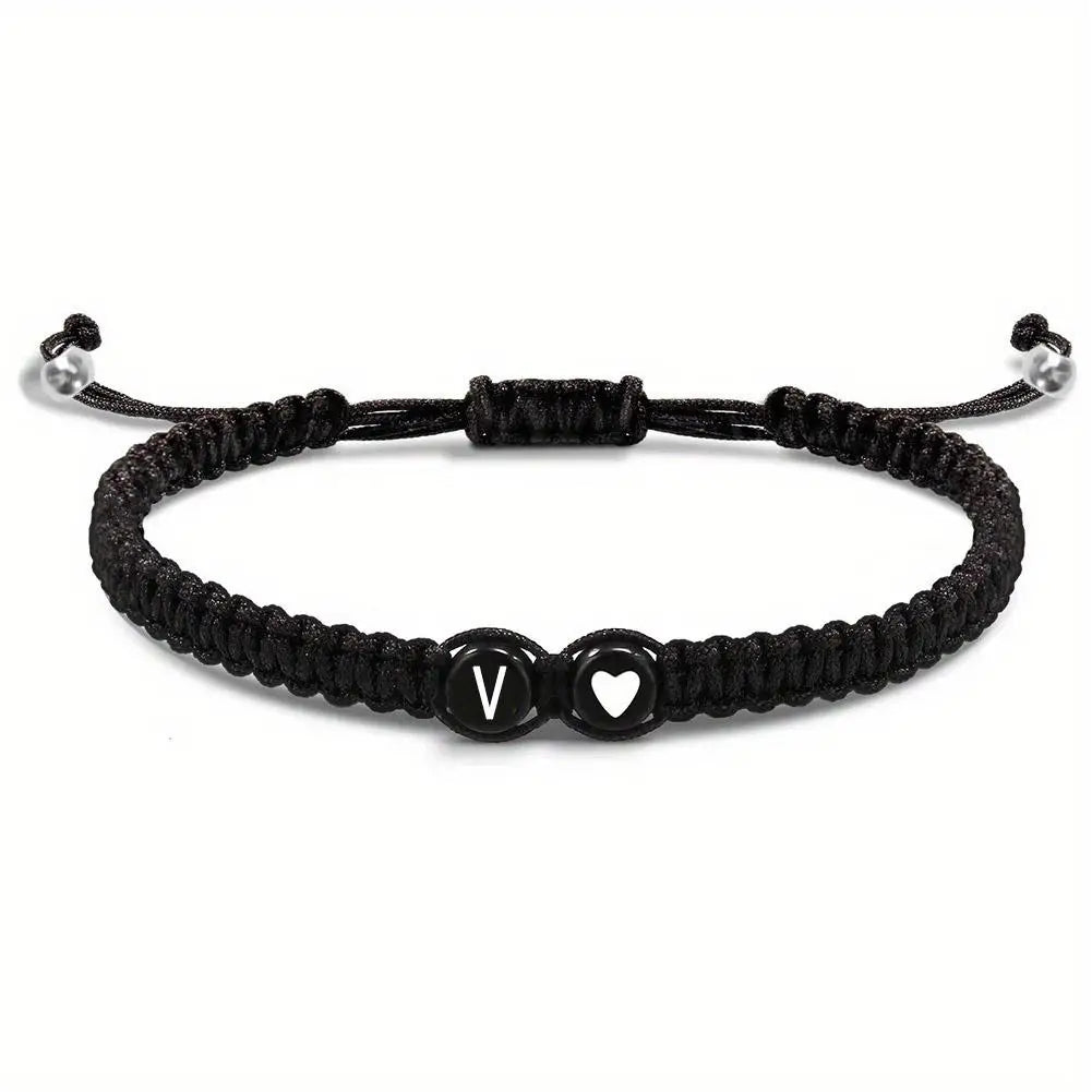 Initial Letter Heart Bracelet