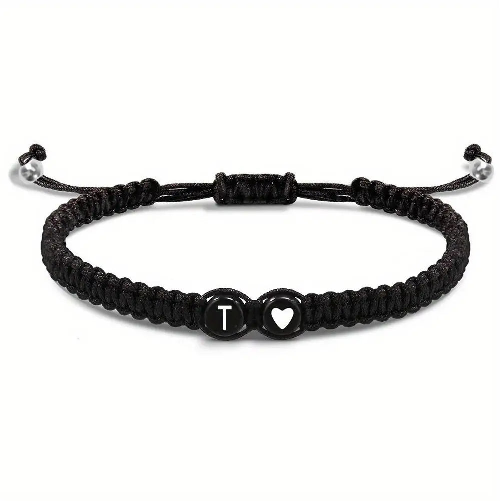 Initial Letter Heart Bracelet