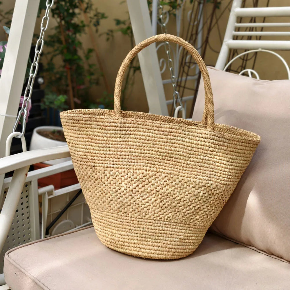 Handwoven Raffia Tote Bag