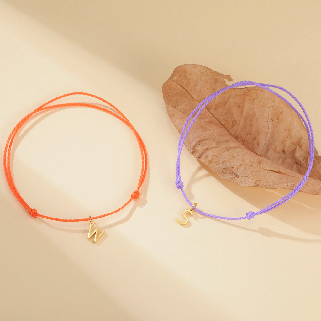 Initial Letter Rope Bracelet