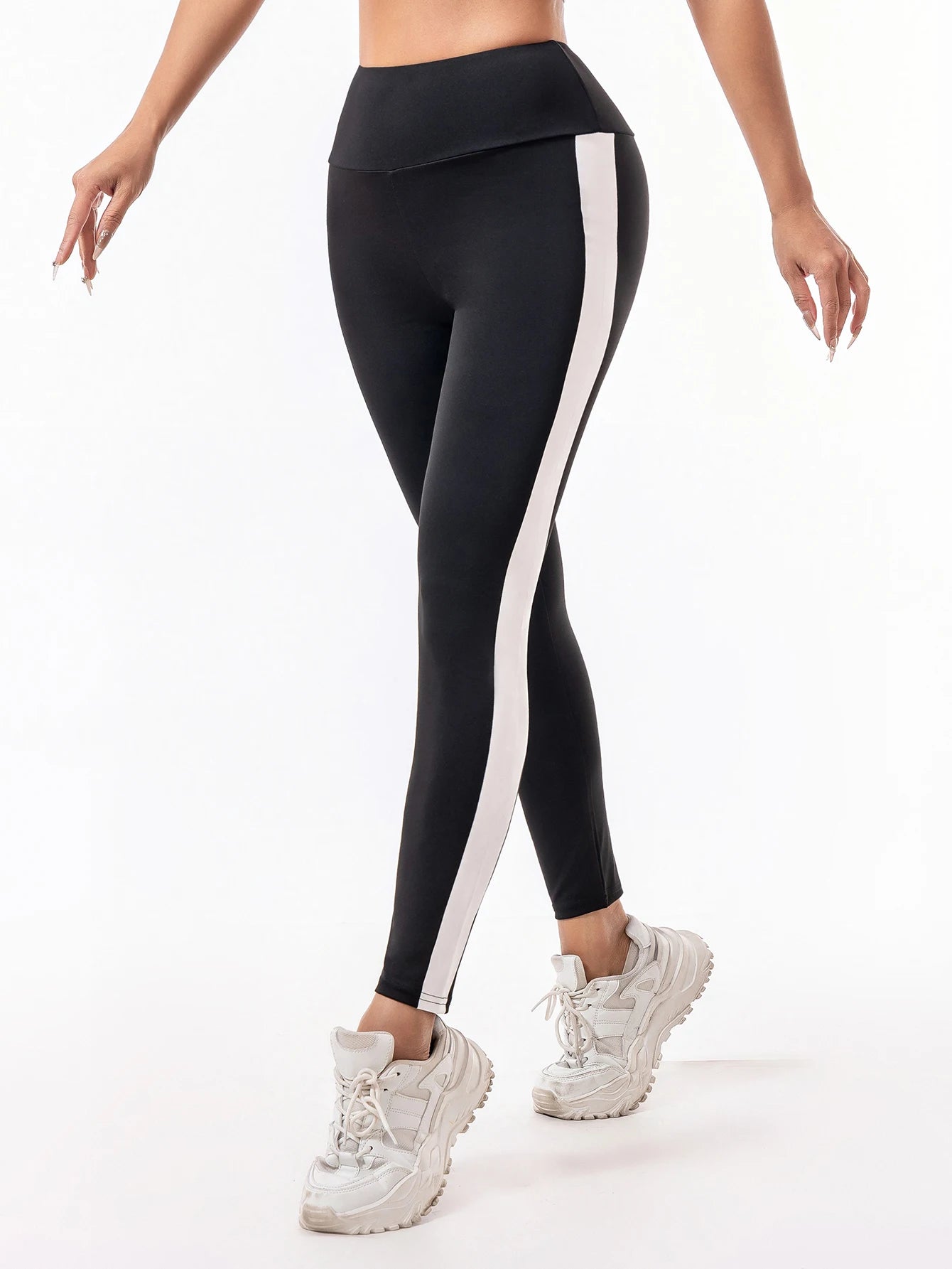 High Waist Letter Stretch Leggings