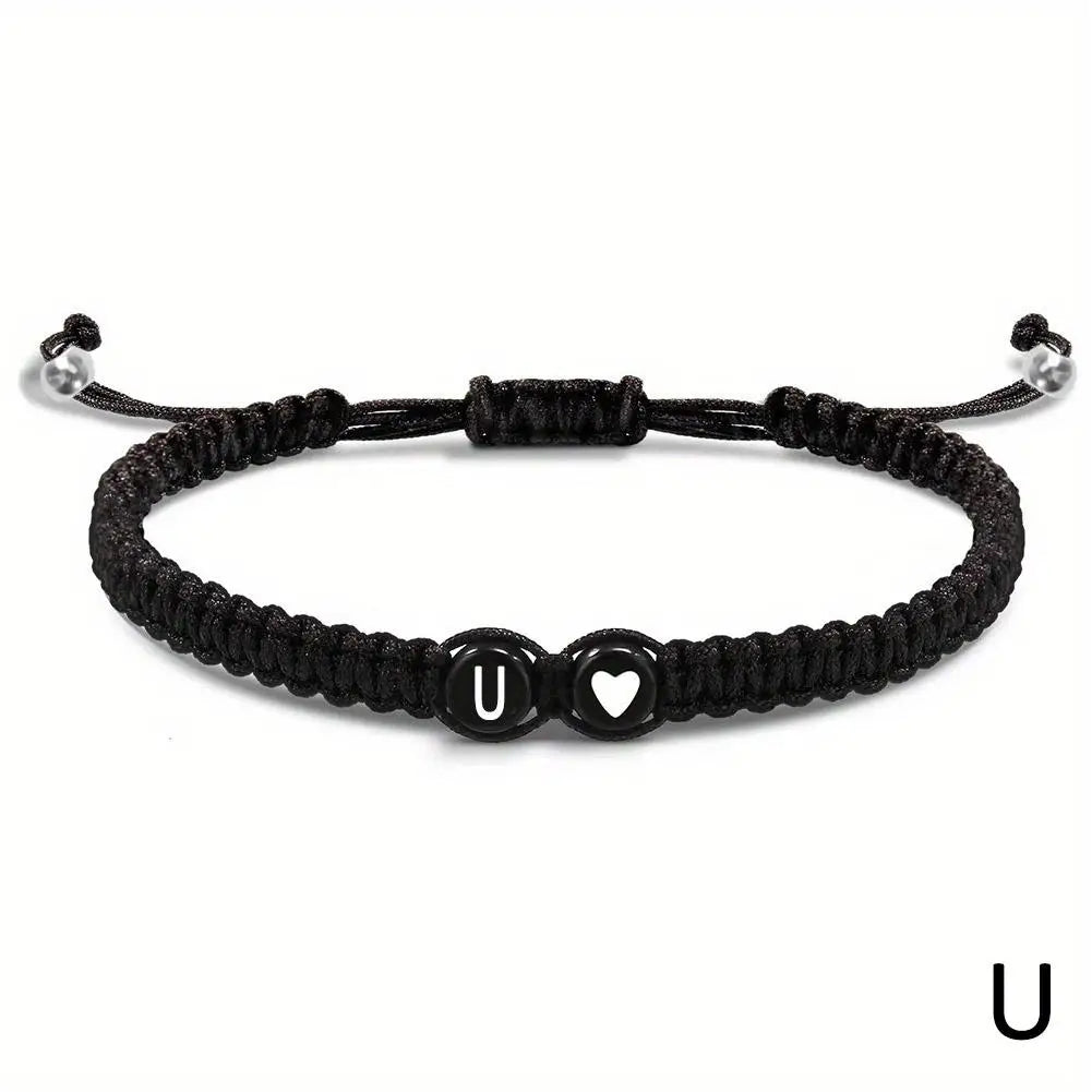 Initial Letter Heart Bracelet