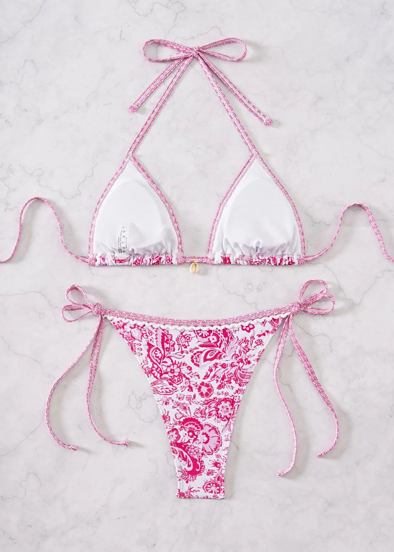 Floral Push Up Triangle Bikini Set