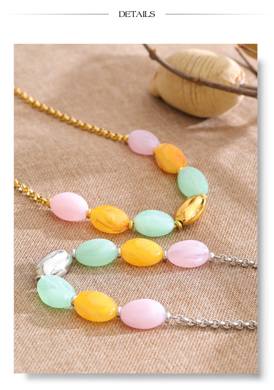 Candy Color Resin Chain Necklace