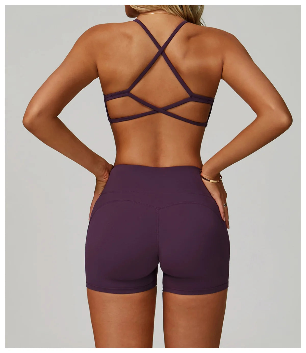 Cross Backless Crop Sports Bra