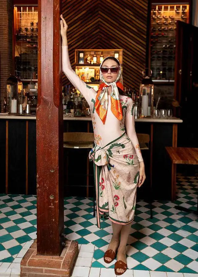 Print Skirt-Style Two Piece Swimsuit