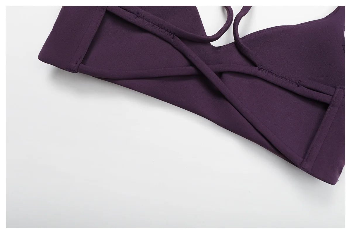 Cross Backless Crop Sports Bra