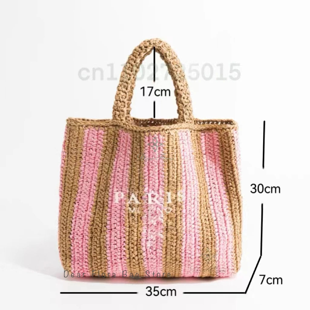 Handwoven Raffia Travel Tote