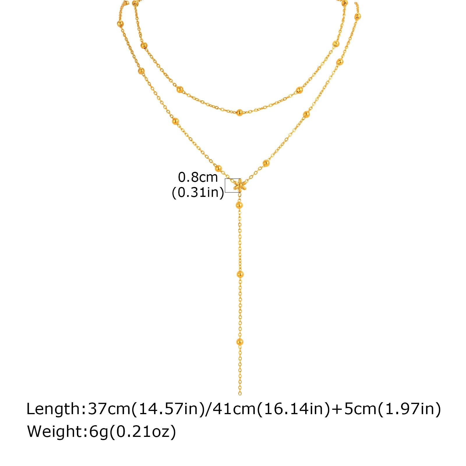 Double Layer Fringe Chain Necklace