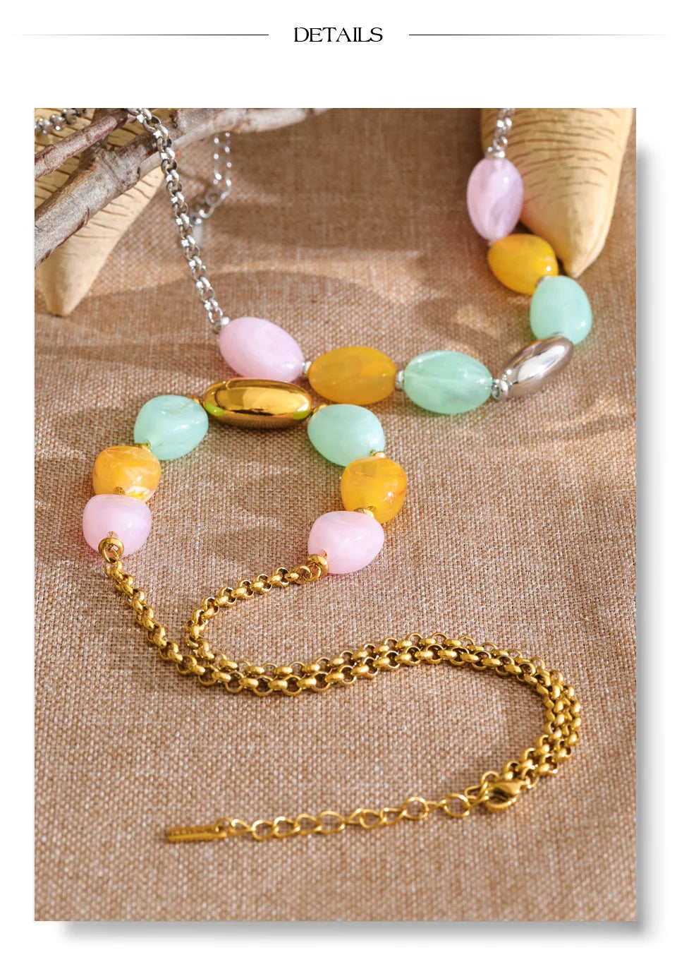 Candy Color Resin Chain Necklace