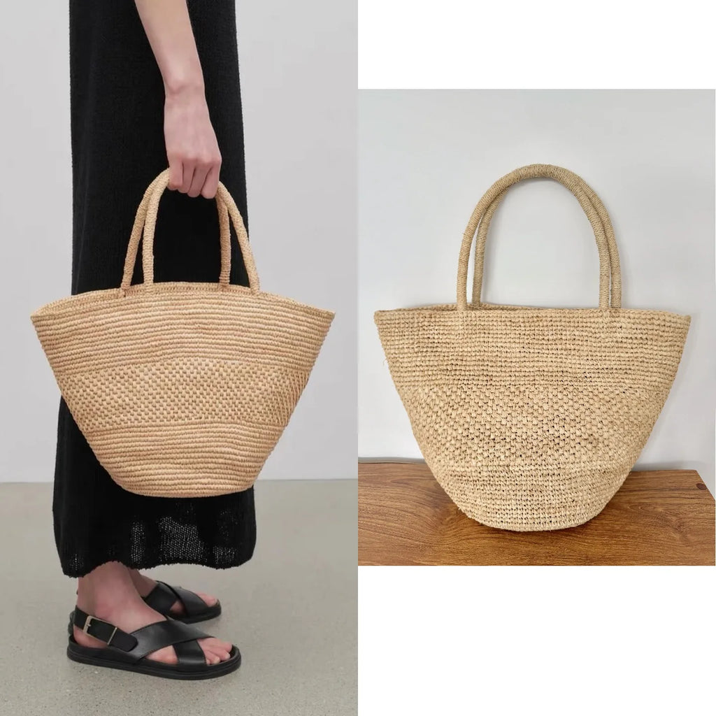 Handwoven Raffia Tote Bag
