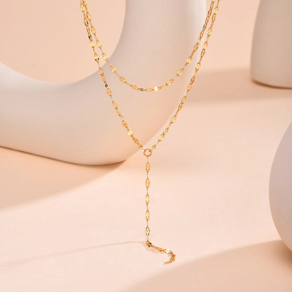 Double Layer Fringe Chain Necklace