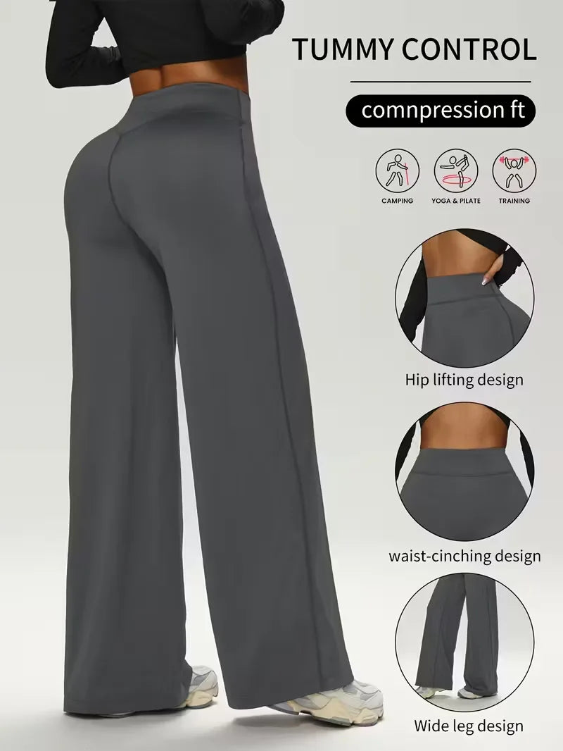 Wide Leg High Waist Yoga Trousers