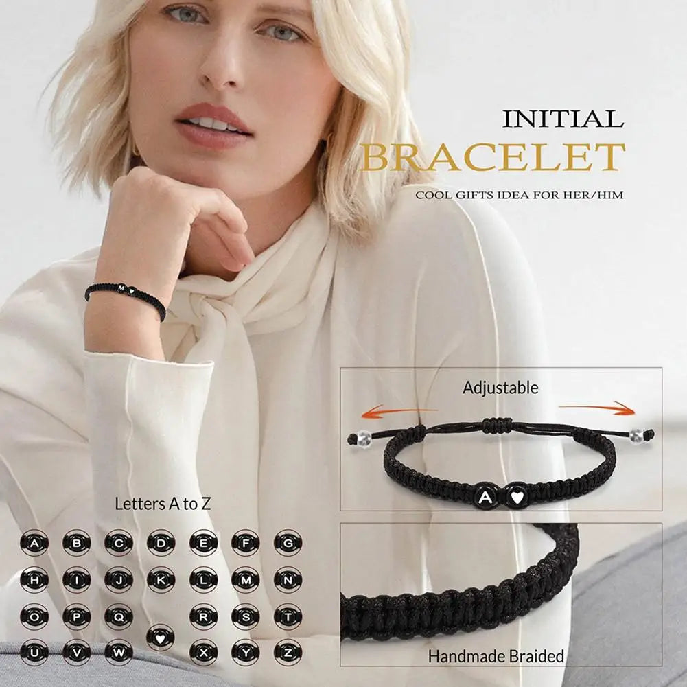 Initial Letter Heart Bracelet