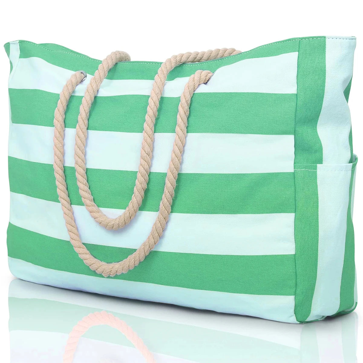Waterproof Striped Canvas Beach Bag