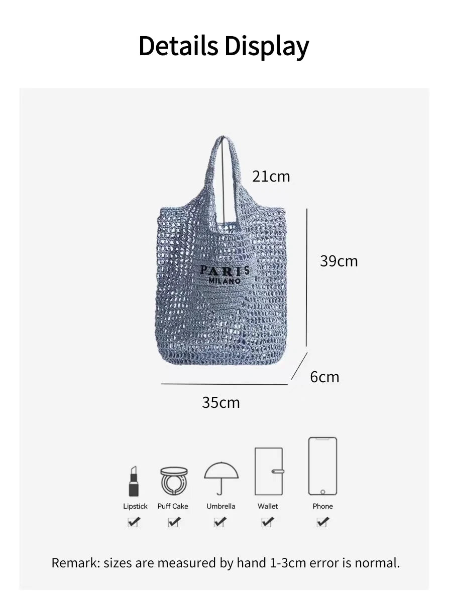 Handwoven Raffia Travel Tote