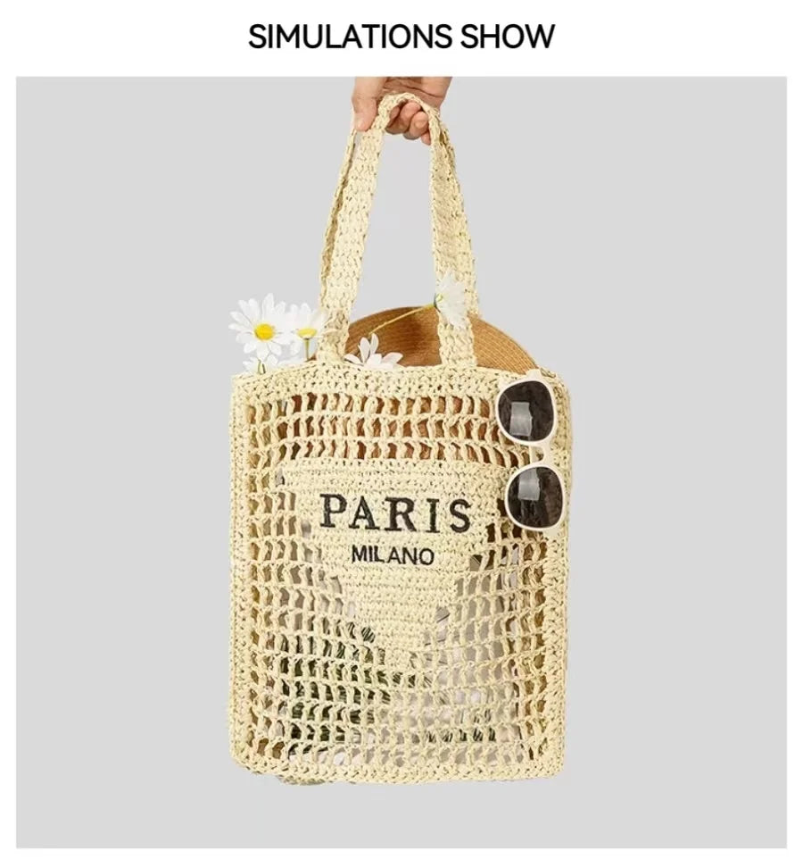 Handwoven Raffia Travel Tote