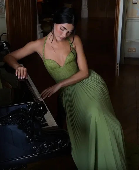 Corset Halter Maxi Dress