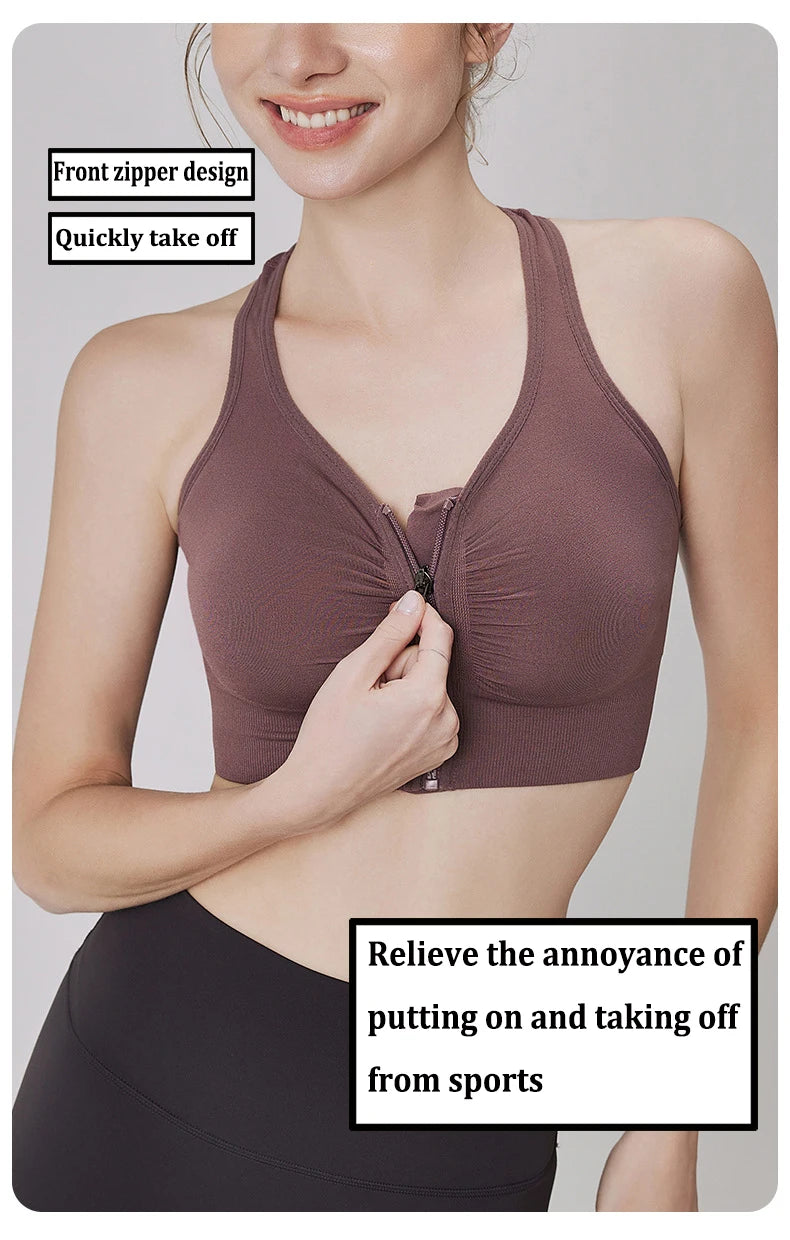 Front Zip Sports Bra