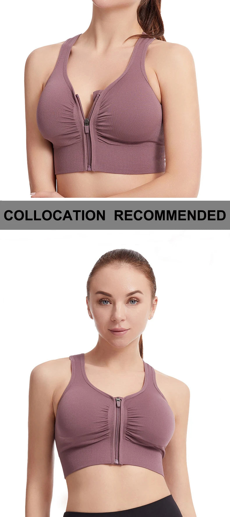 Front Zip Sports Bra