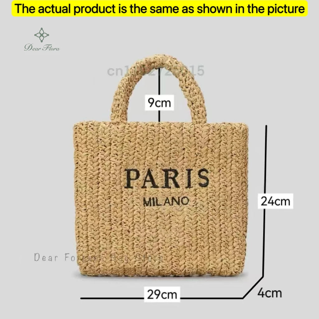 Handwoven Raffia Travel Tote