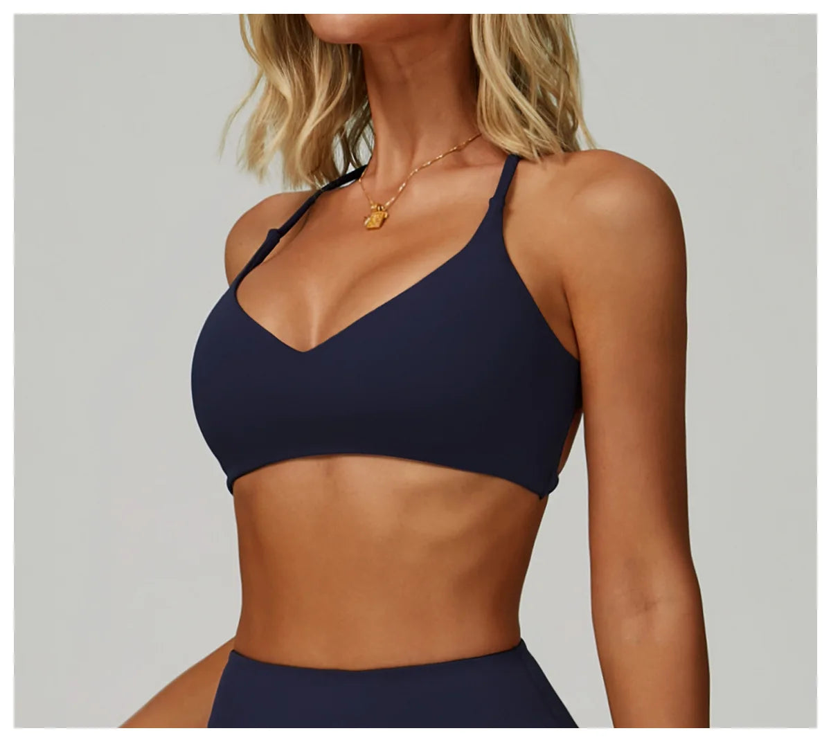 Cross Backless Crop Sports Bra
