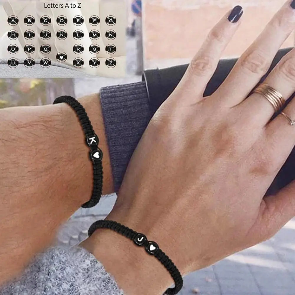 Initial Letter Heart Bracelet