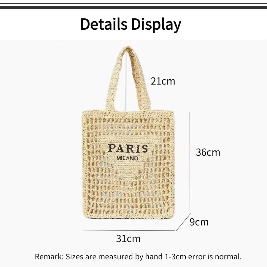 Handwoven Raffia Travel Tote