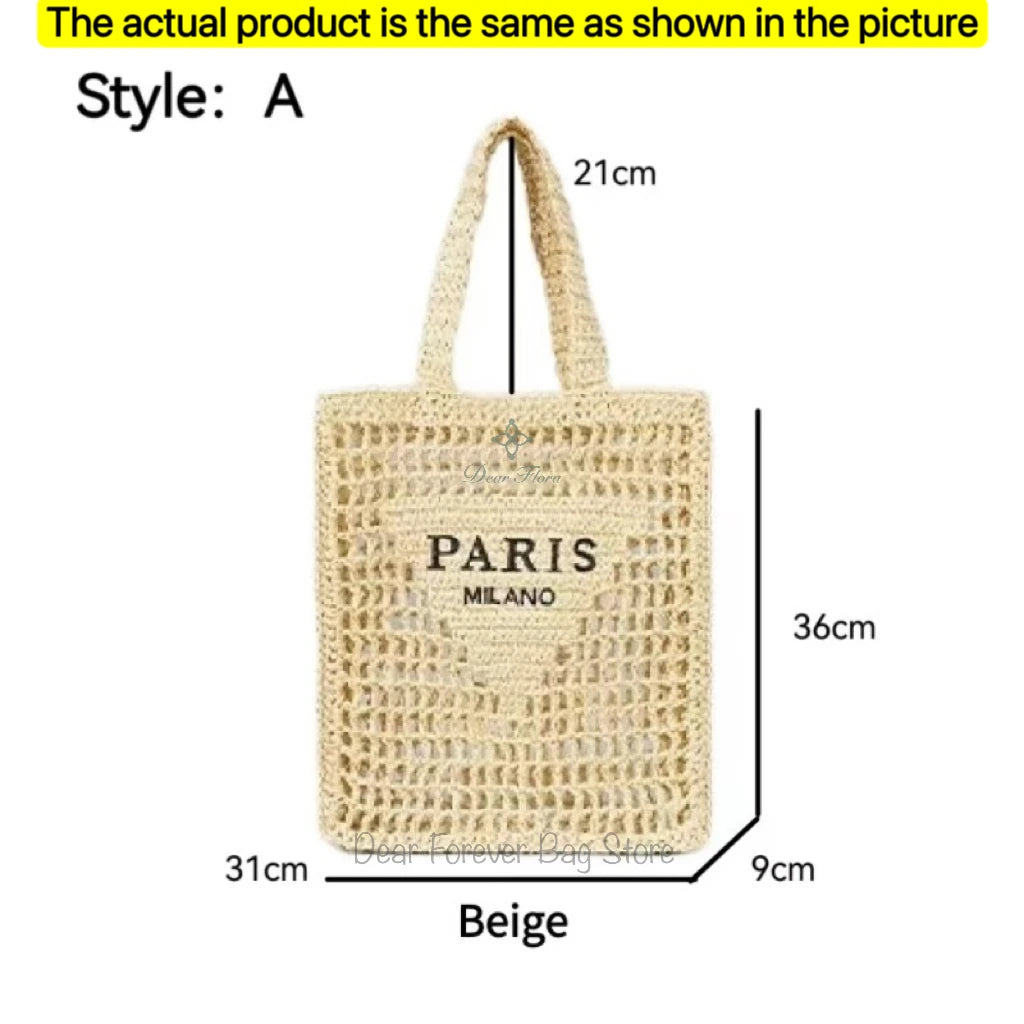 Handwoven Raffia Travel Tote