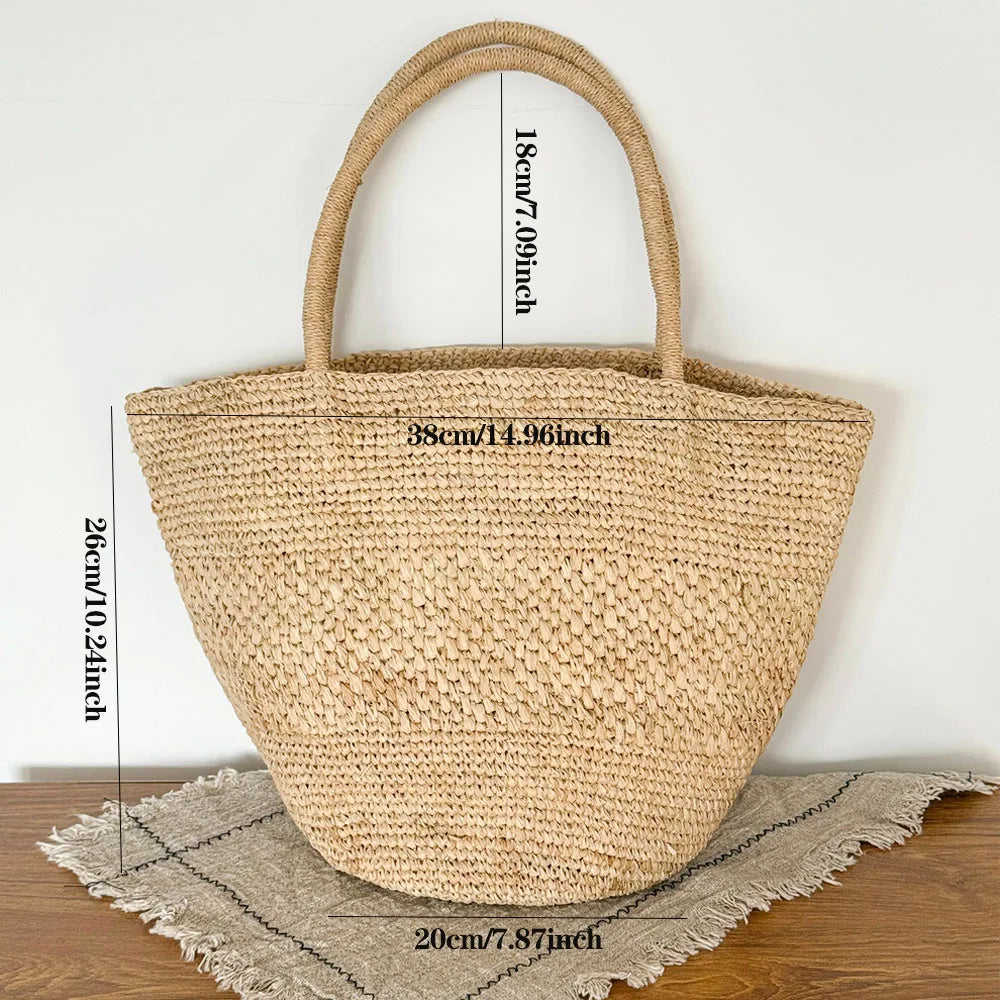 Handwoven Raffia Tote Bag