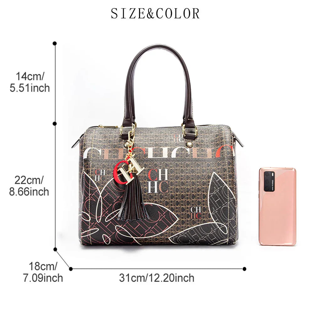CH Ladies Bucket Bag – Floral PU Leather Handbag