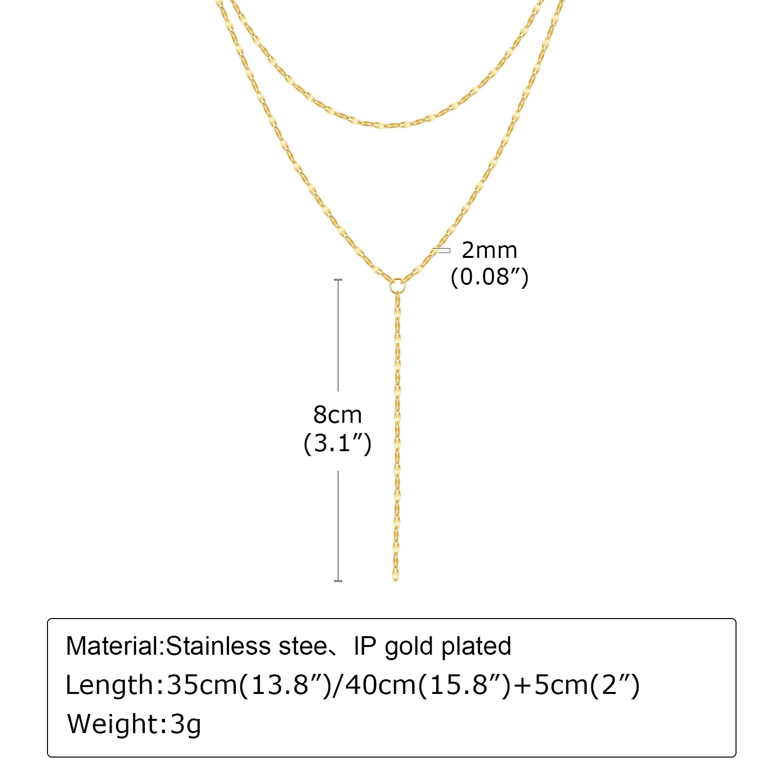 Double Layer Fringe Chain Necklace