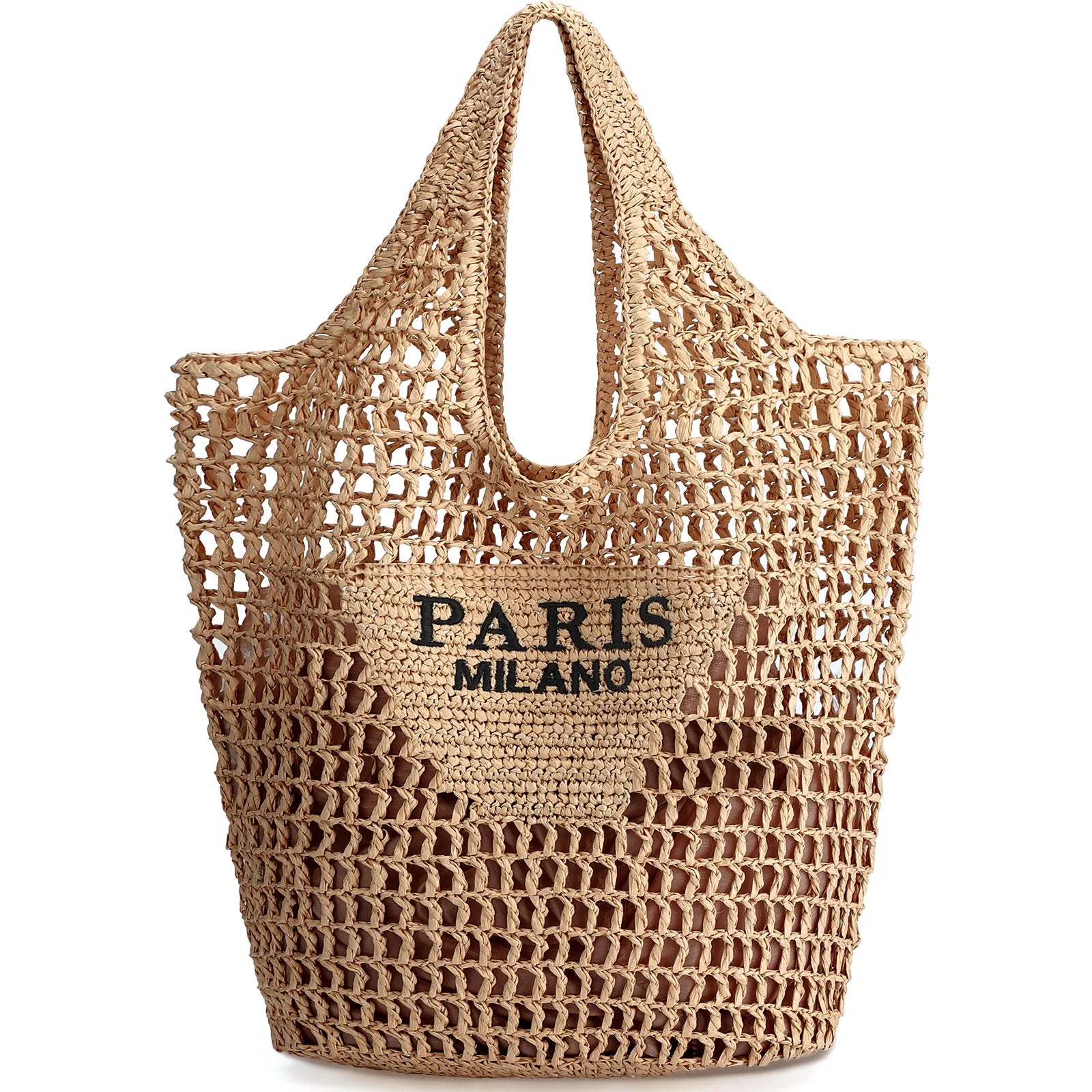 Straw Beach Bags for Women - Women Beach Handmade Woven Tote Bag, Summer Mesh Hollow Shoulder Bag...