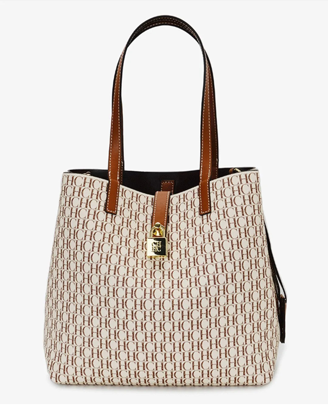 CH Women's Shoulder Tote Bag – Letter Print Polyester