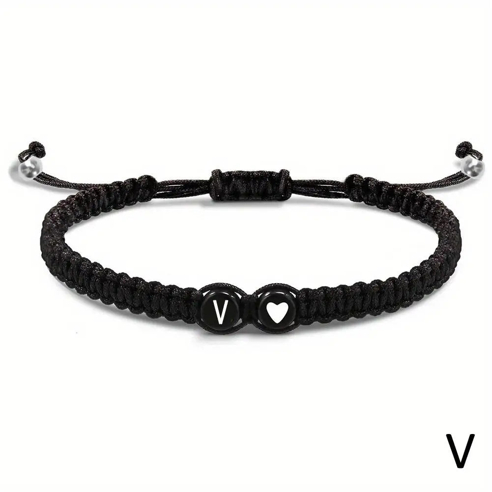 Initial Letter Heart Bracelet