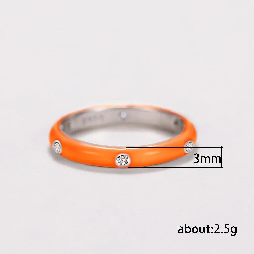 Enamel Drip Oil Stackable Ring