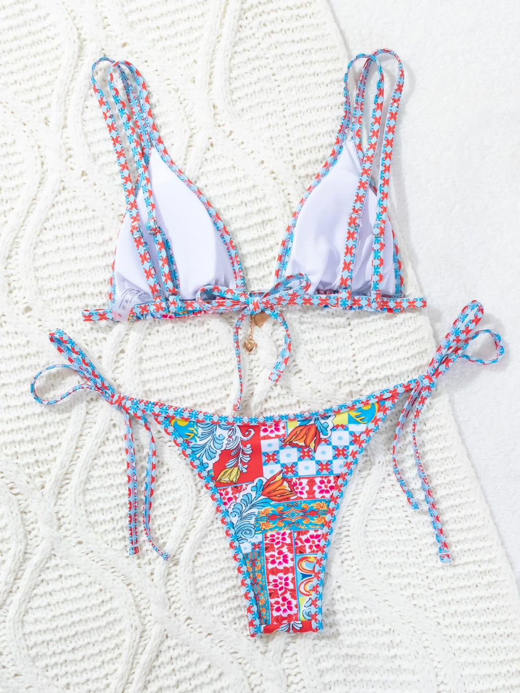 Floral Push Up Triangle Bikini Set