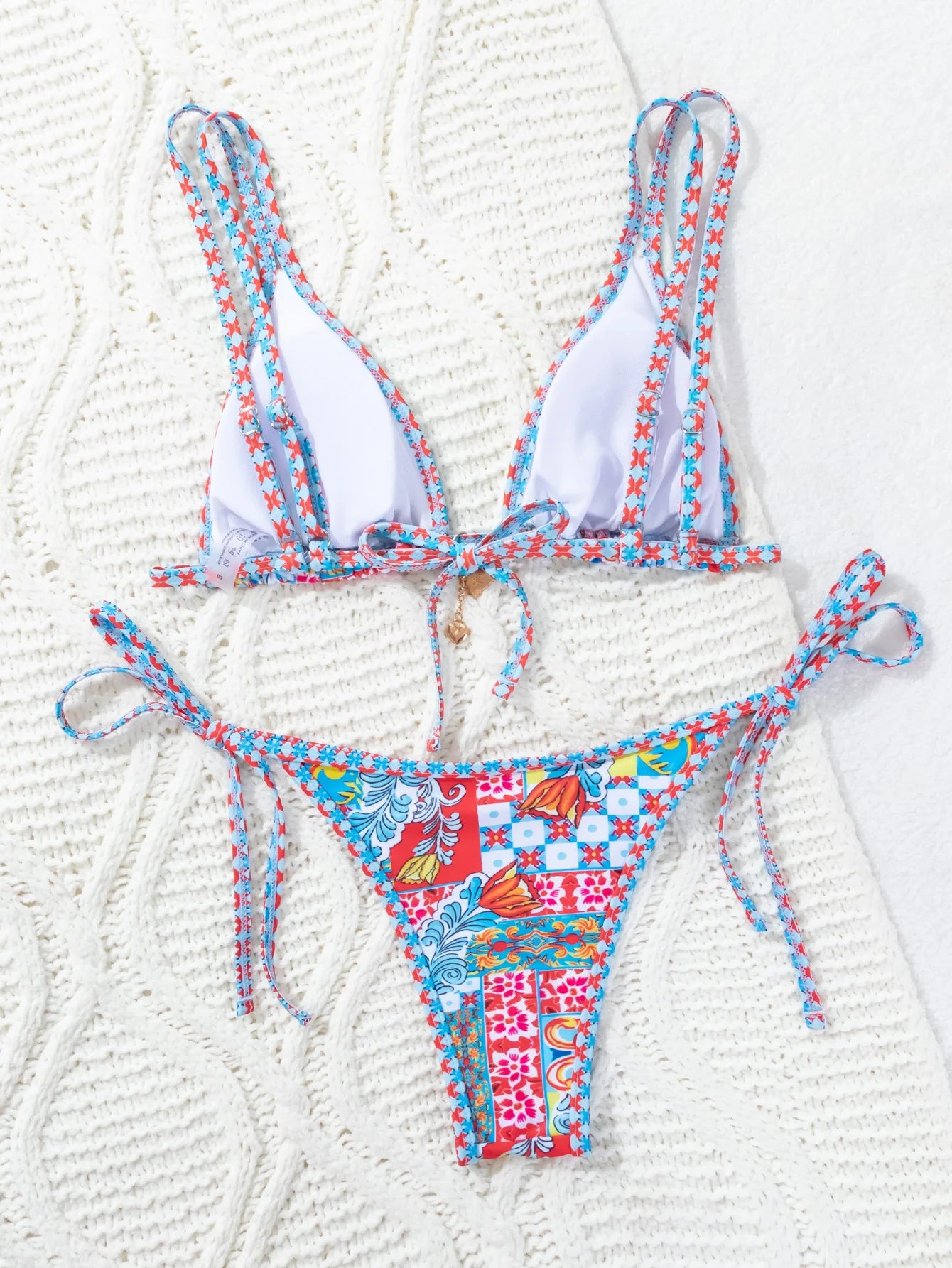 Floral Push Up Triangle Bikini Set