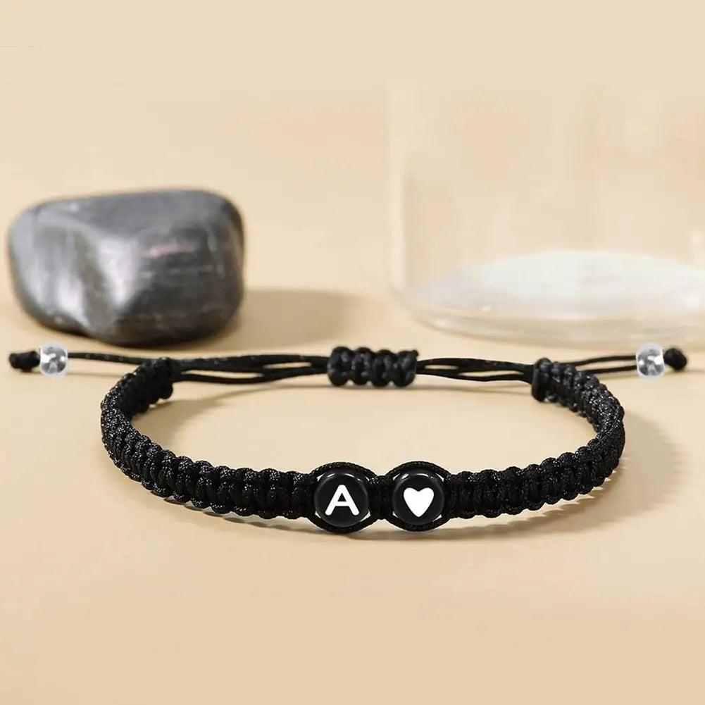 Initial Letter Heart Bracelet